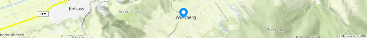 Kartendarstellung des Standorts für Apotheke Weerberg (Filialapotheke) in 6133 Weerberg